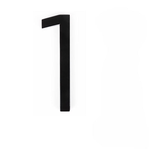 Adoorn 6 in. Black Aluminum Screw-On House Number 1 1 pc (Pack of 4)