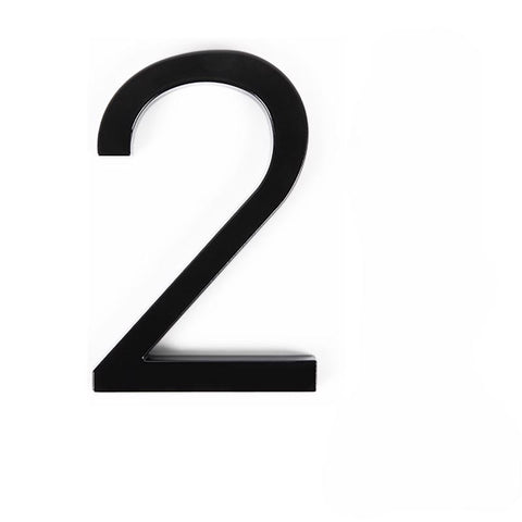 Adoorn 6 in. Black Aluminum Screw-On House Number 2 1 pc (Pack of 4)