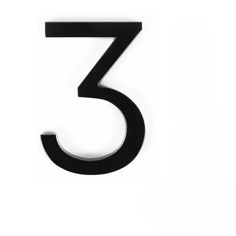 Adoorn 6 in. Black Aluminum Screw-On House Number 3 1 pc (Pack of 4)