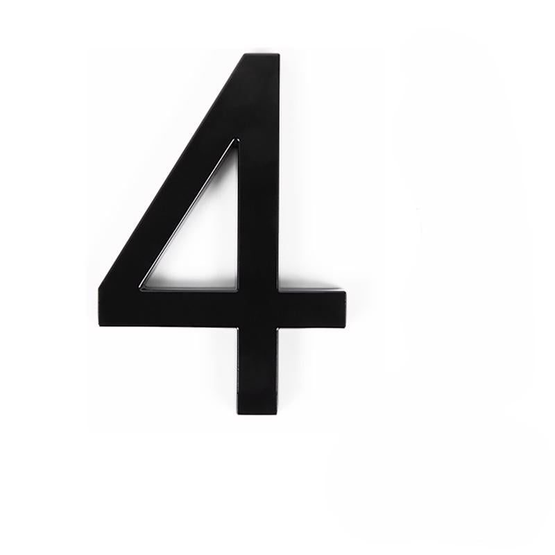 Adoorn 6 in. Black Aluminum Screw-On House Number 4 1 pc (Pack of 4)
