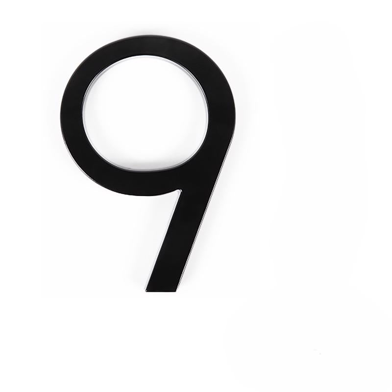 Adoorn 6 in. Black Aluminum Screw-On House Number 9 1 pc (Pack of 4)