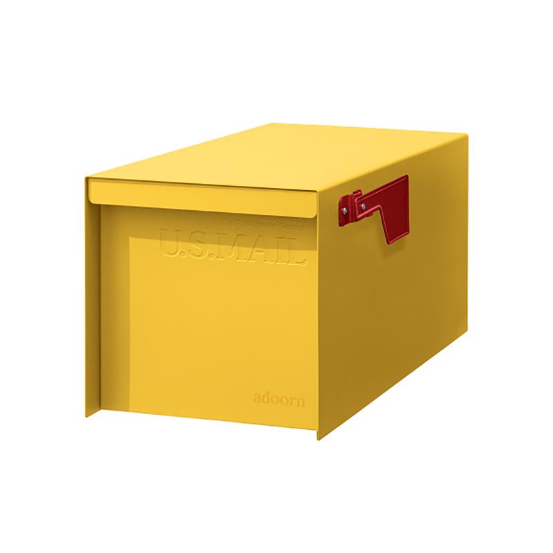 Adoorn Galvanized Steel Post Mount Curb Yellow Mailbox