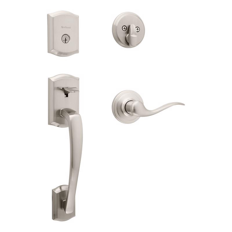Kwikset Prescott Satin Nickel Entry Handleset 1.75 in.