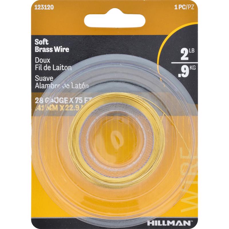 HILLMAN 75 ft. L Brass 28 Ga. Hobby Wire (Pack of 10)