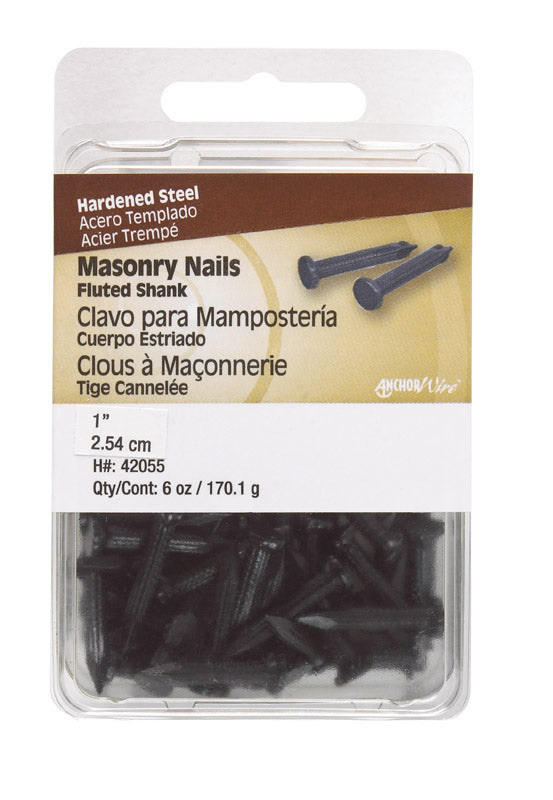 HILLMAN Anchor Wire 1 in. Masonry Bright Hardened Steel Nail Flat Head 6 oz (Pack of 5)