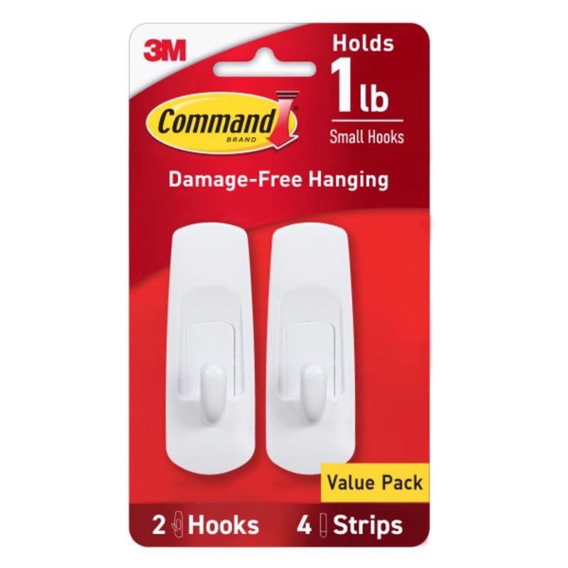 3M Command Small Plastic Hook 2.37 in. L 2 pk