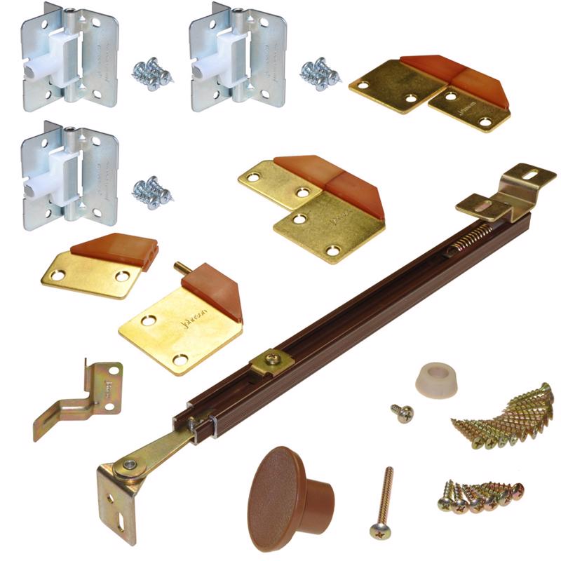 Johnson Hardware 18 in. L Brass-Plated Brown Steel Bi-fold Hardware Kit 5 pk