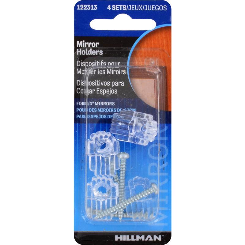 HILLMAN Ook Clear Holder Kit Mirror Holder 20 lb 1 pk (Pack of 10)