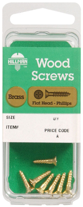 HILLMAN No. 6 X 1-1/4 in. L Phillips Coarse Wood Screws 1 pk (Pack of 10)