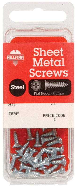 HILLMAN No. 6 Ga. X 1-1/2 in. L Phillips Flat Head Sheet Metal Screws 1 pk (Pack of 10)