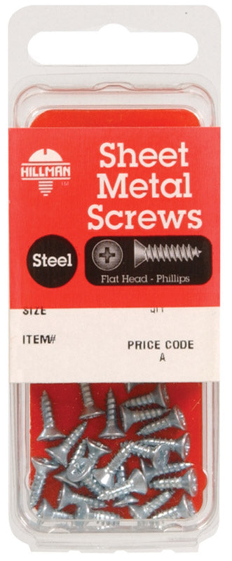 HILLMAN No. 10 Ga. X 1-1/4 in. L Phillips Flat Head Sheet Metal Screws 1 pk (Pack of 10)