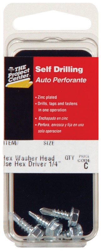 HILLMAN No. 10 Ga. X 1 in. L Hex Hex Washer Head Sheet Metal Screws 5 pk (Pack of 10)
