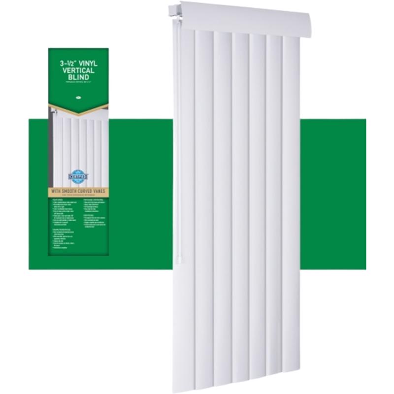 Living Accents Vinyl 3-1/2 in. Blinds 78 in. W X 84 in. H Alabaster (Pack of 2)
