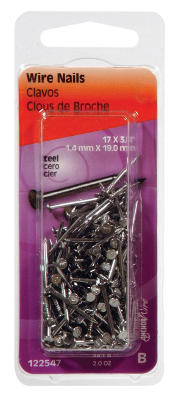 HILLMAN Anchor Wire 3/4 in. Wire Bright Steel Nail Flat Head (Pack of 6)