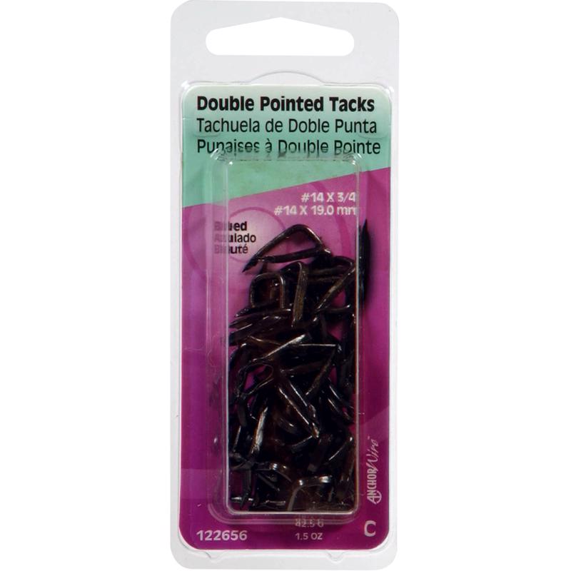HILLMAN Anchor Wire No. 14 X 3/4 in. L Blue Steel Double Point Tacks 1 pk (Pack of 6)