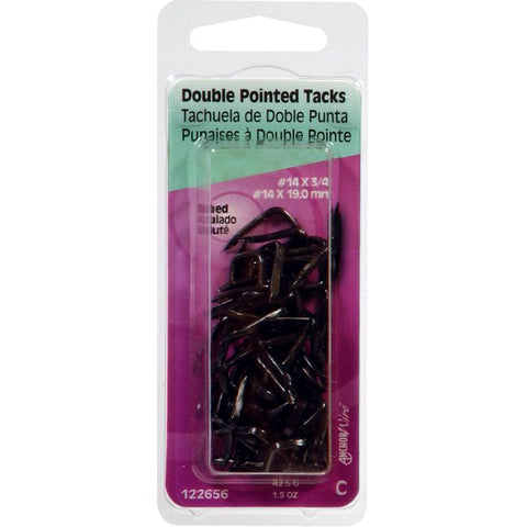 HILLMAN Anchor Wire No. 14 X 3/4 in. L Blue Steel Double Point Tacks 1 pk (Pack of 6)