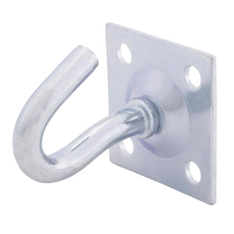 Hampton Small Zinc-Plated Silver Steel 1.75 in. L Clothesline Hook Plate Type 200 lb 1 pk (Pack of 10)