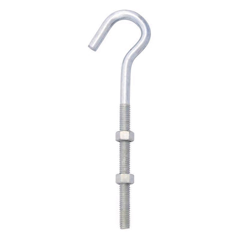 Hampton Medium Zinc-Plated Silver Steel 7.25 in. L Clothesline Bolt Hook 240 lb 1 pk (Pack of 10)