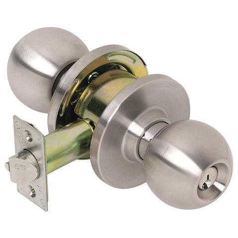 Tell Empire Satin Stainless Steel Storeroom Door Knob 1-3/4 in.