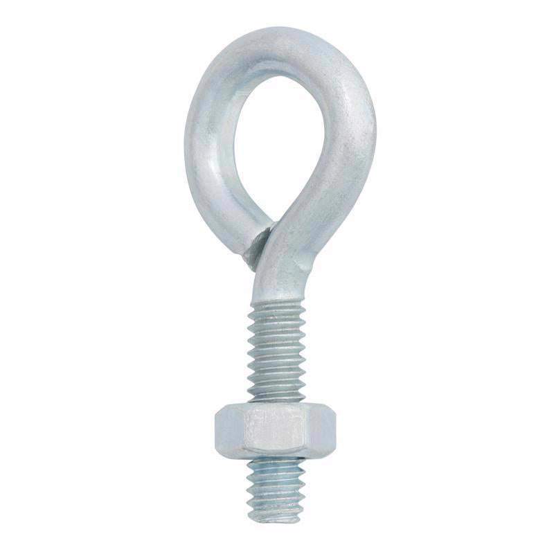 Hampton 1/4 in. X 2 in. L Zinc-Plated Steel Eyebolt Nut Included (Pack of 10)