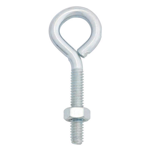 Hampton 1/4 in. X 2-5/8 in. L Zinc-Plated Steel Eyebolt Nut Included (Pack of 10)