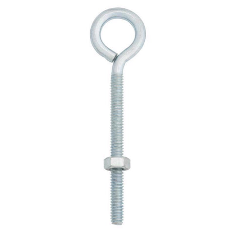 Hampton 1/4 in. X 4 in. L Zinc-Plated Steel Eyebolt Nut Included (Pack of 10)
