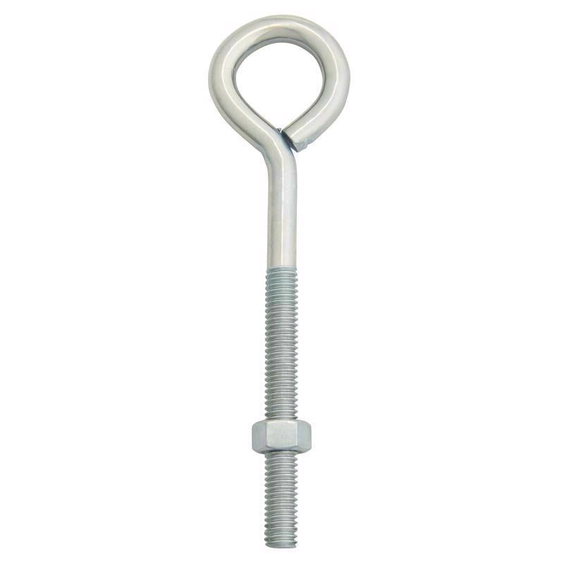 Hampton 3/8 in. X 6 in. L Zinc-Plated Steel Eyebolt Nut Included (Pack of 10)