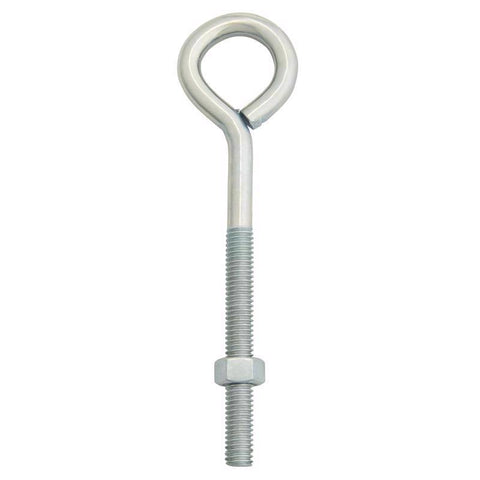 Hampton 3/8 in. X 6 in. L Zinc-Plated Steel Eyebolt Nut Included (Pack of 10)
