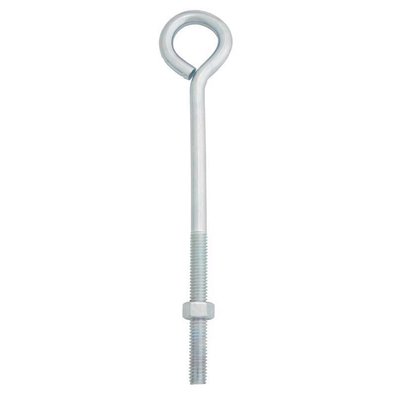 Hampton 3/8 in. X 8 in. L Zinc-Plated Steel Eyebolt Nut Included (Pack of 10)