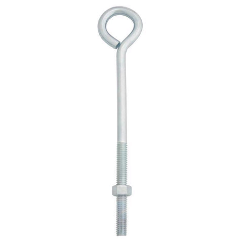Hampton 3/8 in. X 8 in. L Zinc-Plated Steel Eyebolt Nut Included (Pack of 10)