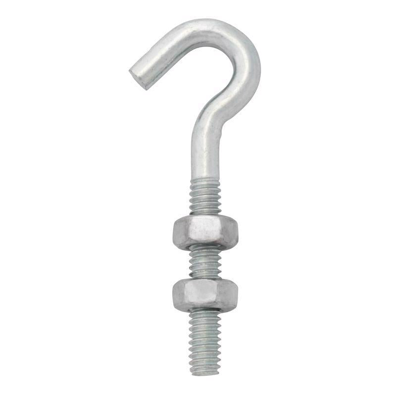 Hampton Small Zinc-Plated Silver Zinc 0.8125 in. L Hook Bolt 165 lb 1 pk (Pack of 10)
