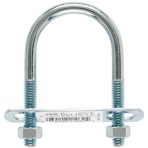 Hampton 5/16 in. X 1-3/4 in. W X 3 in. L Coarse Zinc-Plated Steel U-Bolt (Pack of 10)