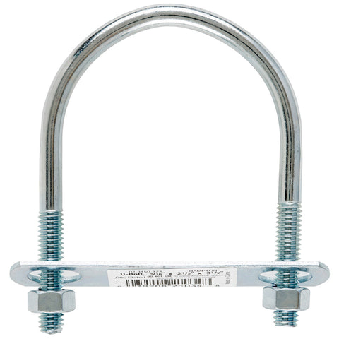 Hampton 5/16 in. X 2-1/2 in. W X 3-1/2 in. L Coarse Zinc-Plated Steel U-Bolt (Pack of 10)