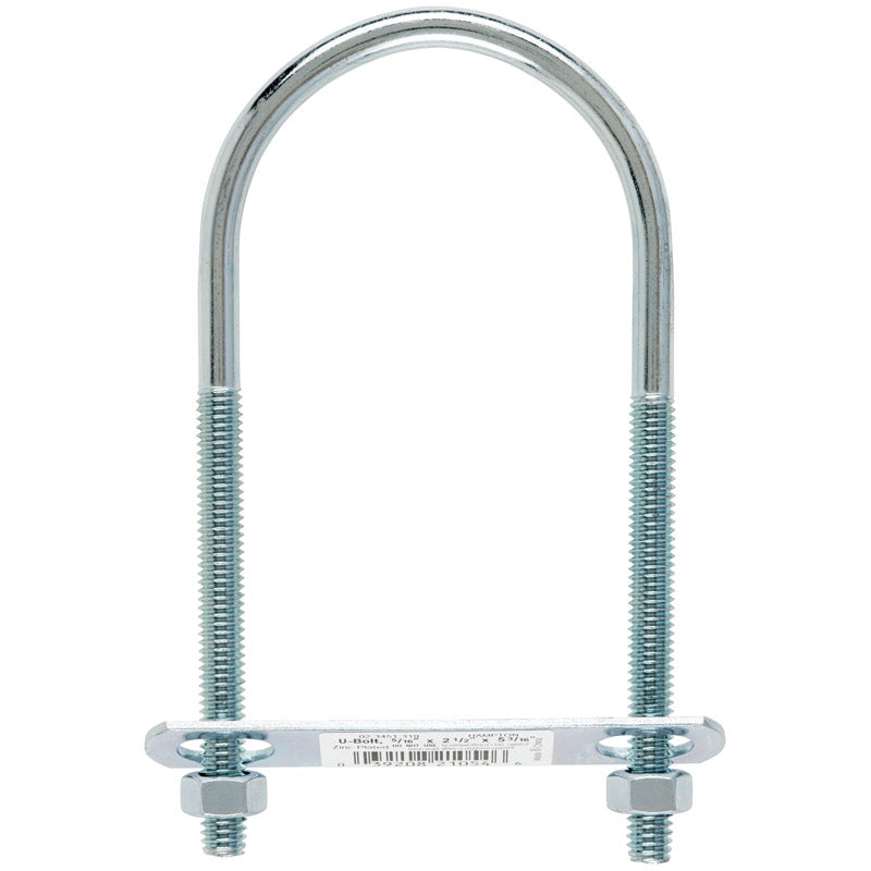 Hampton 0.31 in. X 2-1/2 in. W X 5-1/4 in. L Coarse Zinc-Plated Steel U-Bolt (Pack of 10)