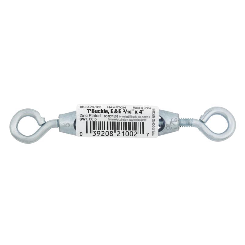 Hampton Zinc-Plated Aluminum/Steel 0.154 in. D Turnbuckle 70 lb 4 in. L (Pack of 10)