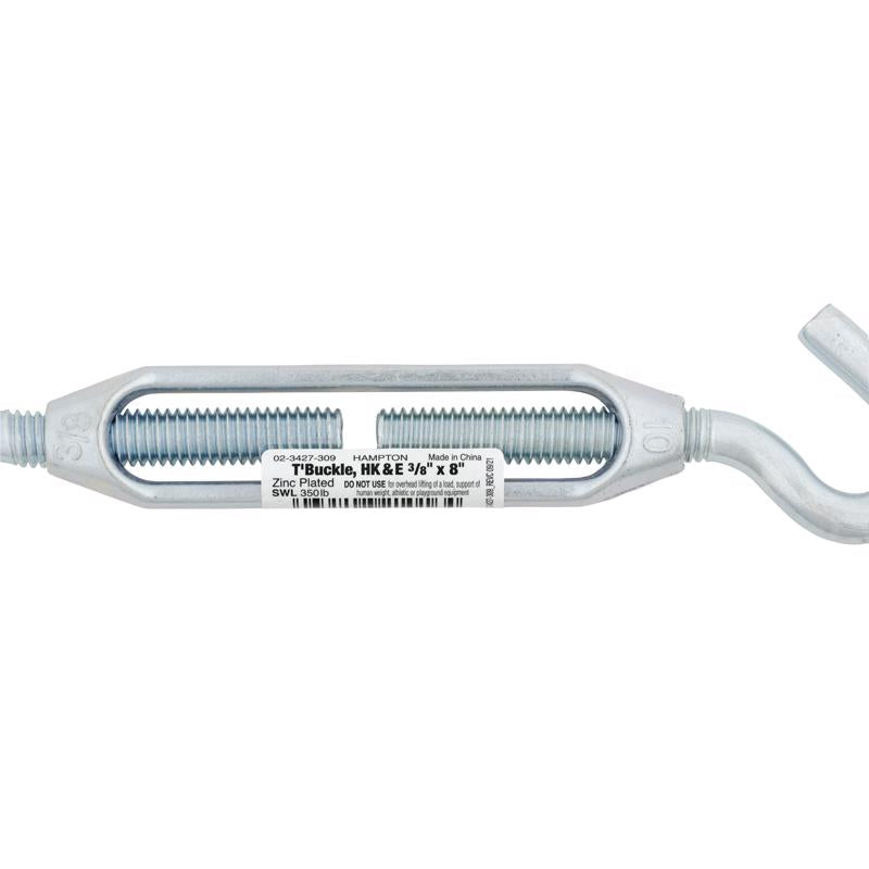 Hampton Zinc-Plated Aluminum/Steel 0.327 in. D Turnbuckle 350 lb 8 in. L (Pack of 5)