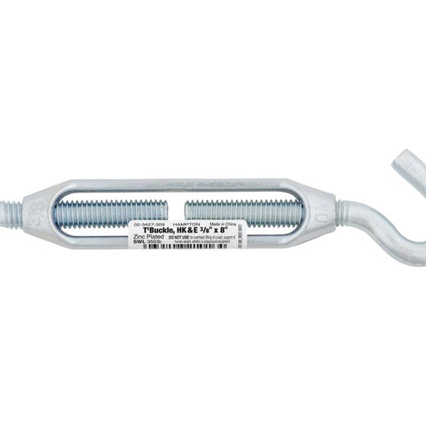 Hampton Zinc-Plated Aluminum/Steel 0.327 in. D Turnbuckle 350 lb 8 in. L (Pack of 5)