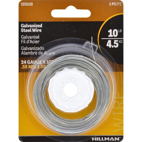 HILLMAN 100 ft. L Galvanized Steel 24 Ga. Hobby Wire (Pack of 10)