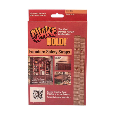 Quake Hold Ready America Nylon Self Adhesive Furniture Strap Oak Assorted 1 in. W X 15 in. L 1 pk