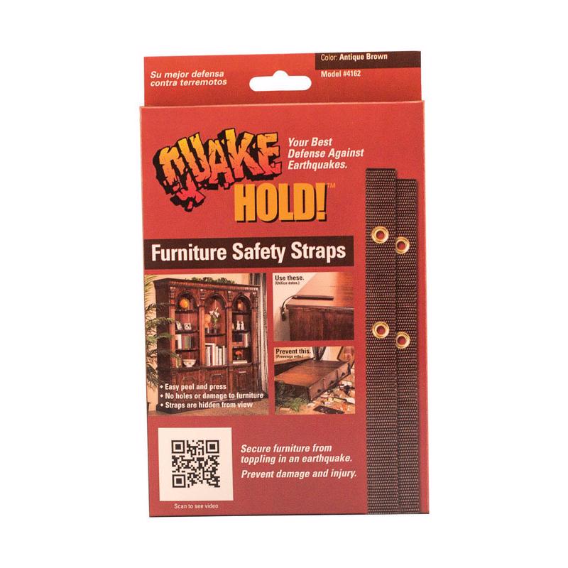 Quake Hold Ready America Nylon Self Adhesive Furniture Strap Brown Assorted 1 in. W X 15 in. L 1 pk