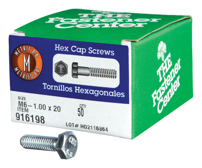 HILLMAN Tornillo de cabeza hexagonal de acero tratado térmicamente M6-1.00 mm D X 20 mm L 1 pza