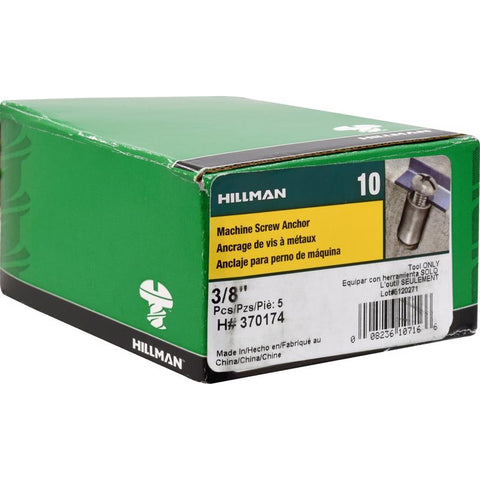 HILLMAN 3/8 in. D X 4.25 in. L Carbon Steel Round Head Setting Tool Machine Screw Anchor 1 pk