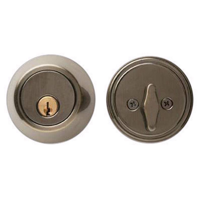 Home Plus Antique Brass Brass Single Cylinder Deadbolt