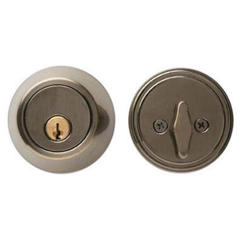 Home Plus Antique Brass Brass Single Cylinder Deadbolt