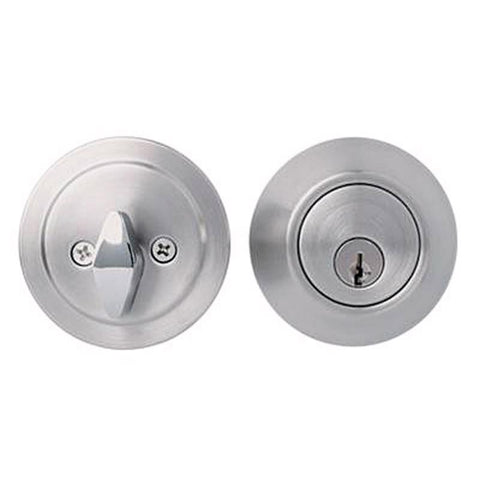 Home Plus Satin Chrome Brass Single Cylinder Deadbolt