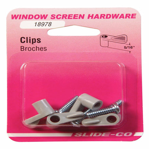 Prime-Line Gray Plastic/Steel Screen Clip For 5/16 inch 1 pk