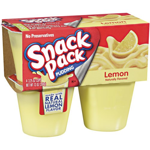 Snack Pack Lemon Pudding Cups, 4 Count (2 Pack)