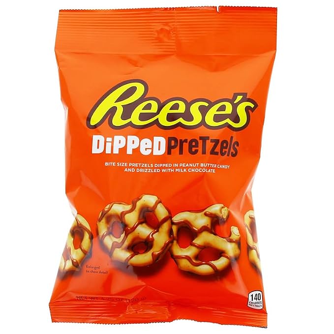 Reese's Dipped Pretzels, Milk Chocolate & Peanut Butter, 4.25 oz Bag