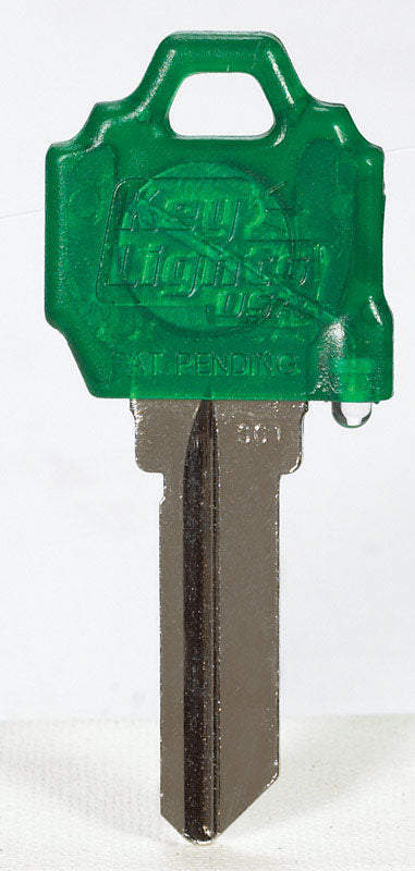 Giant Concepts LLC Keylights Green Head House Key Blank w/Flashlight Single For Schlage/Baldwin Lock (Pack of 10)