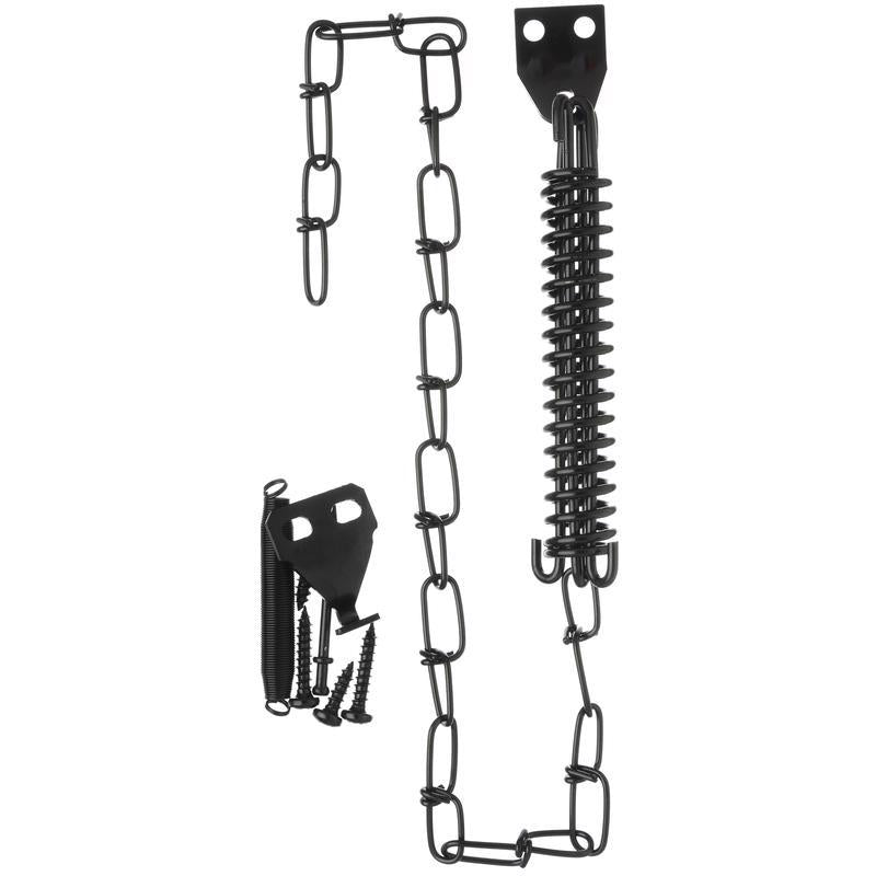 Wright 8.8 in. D X 50 ft. in. L Galvanized Black Steel Spring & Chain Door Retainer 1 pk